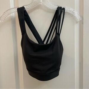 Athleta Black Strappy Sports Bra with Criss-Cross Design